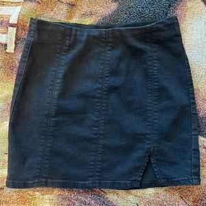 Free People Black Denim Mini Skirt (XS)